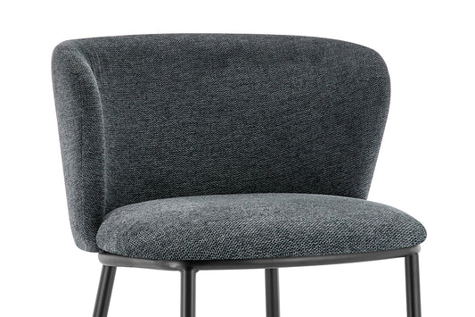 Tabouret de comptoir Arthur Pied Métal noir Tissu