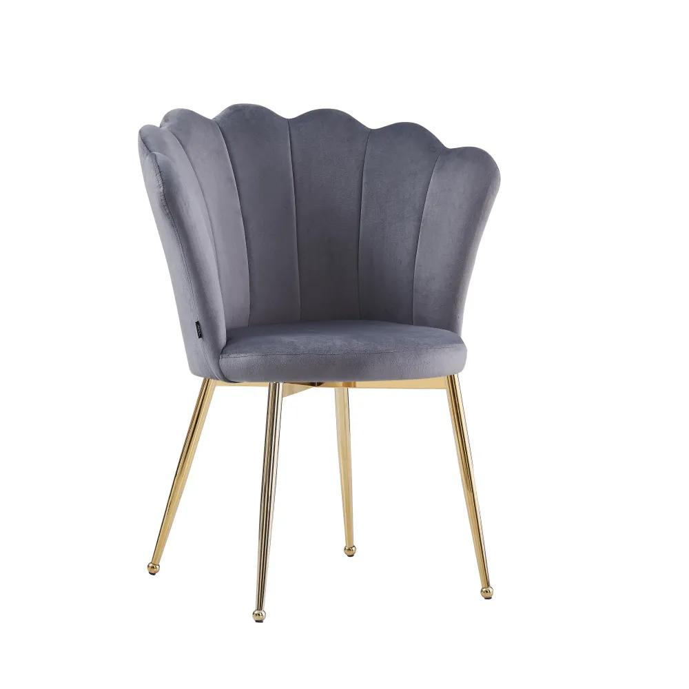 Chaise Quinconce Or velours Anthracite