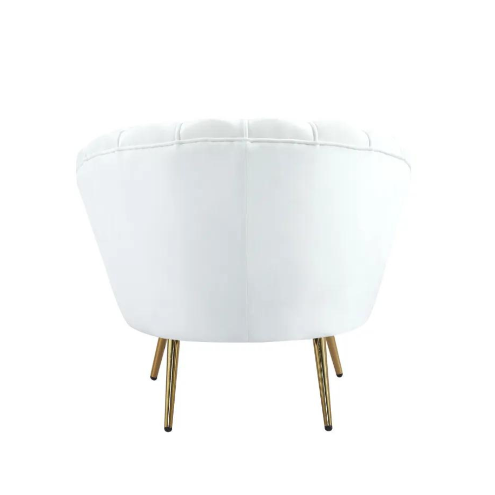 Fauteuil Quinconce Or velours Ecru