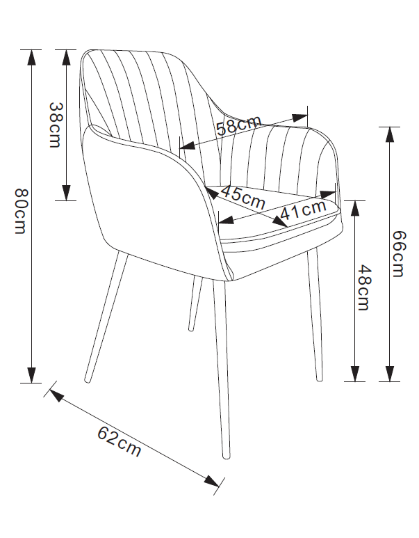 Chaise Intendance Tissu Velours Moka