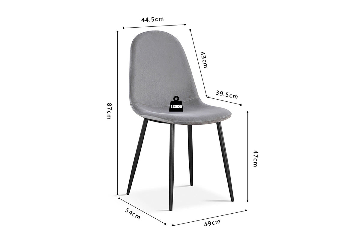 Chaise Boy Velours Gris