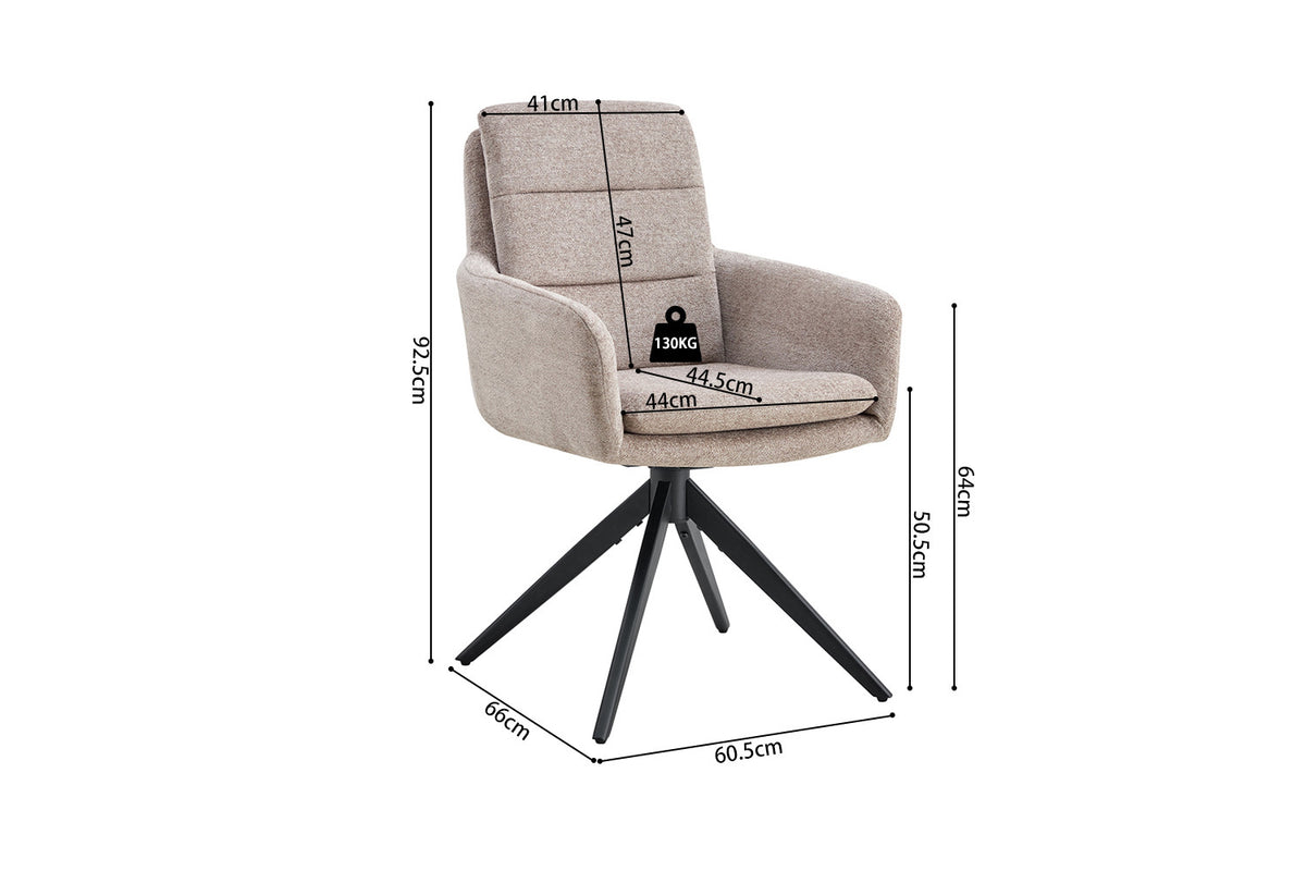 Chaise Lisold Pivotant Tissu Sable
