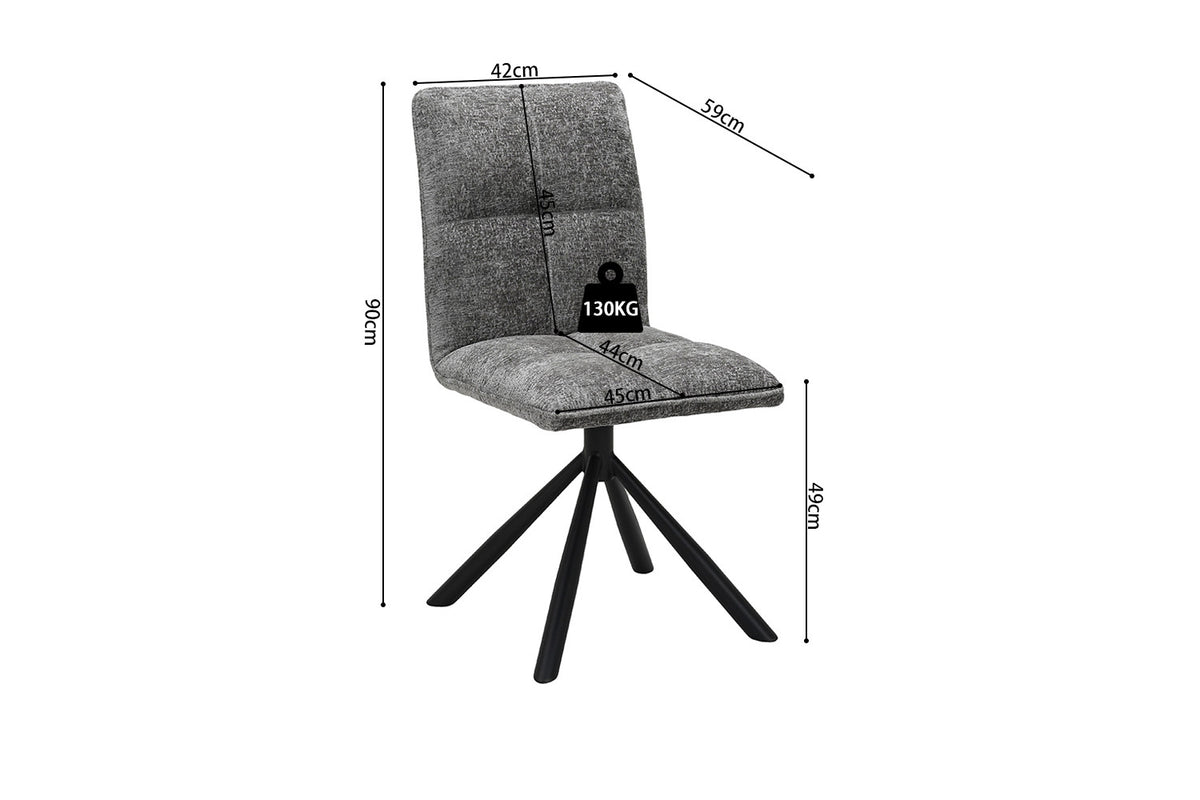Chaise Jack Pivotant Tissu Gris