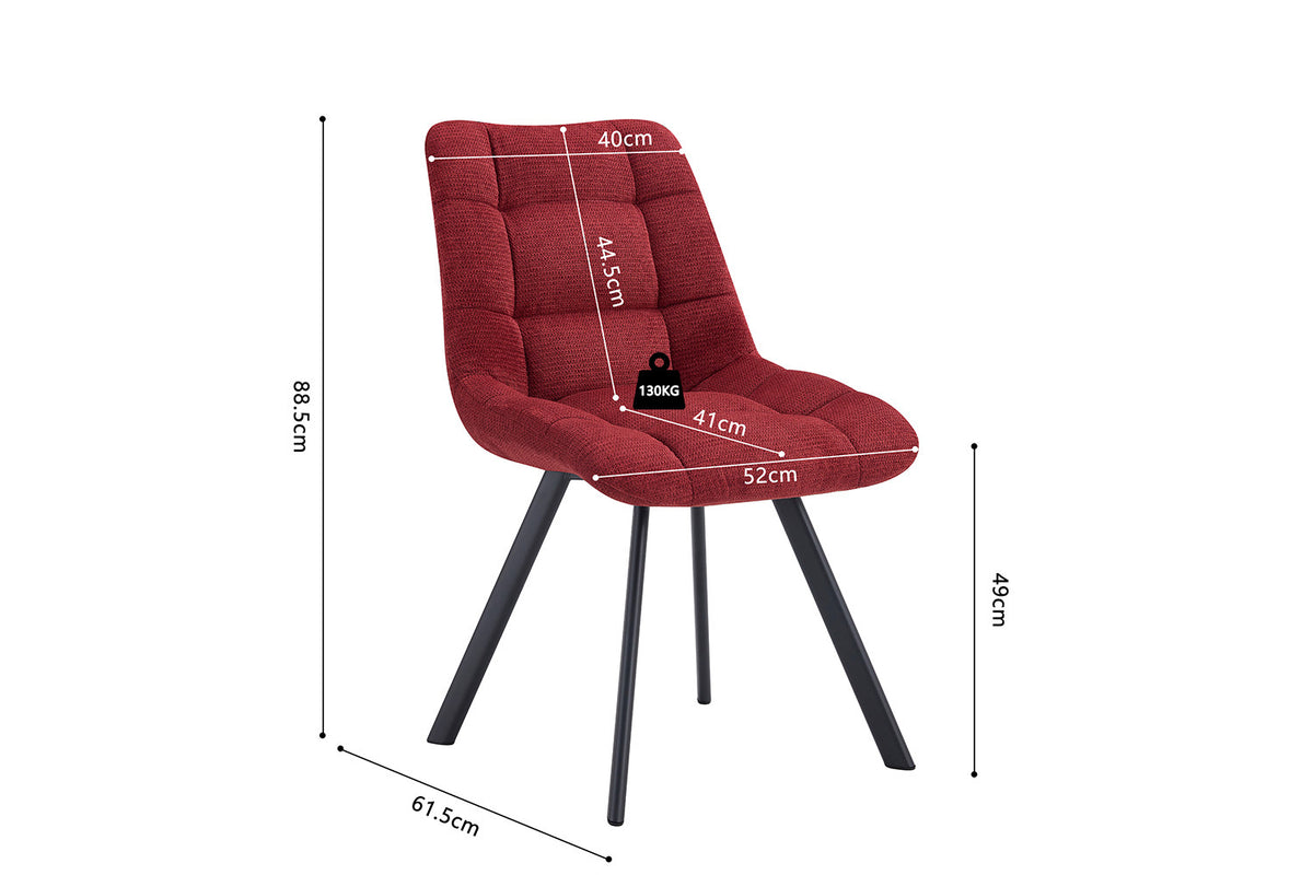 Chaise Lizzy Tissu Ote Share 230 Rouge