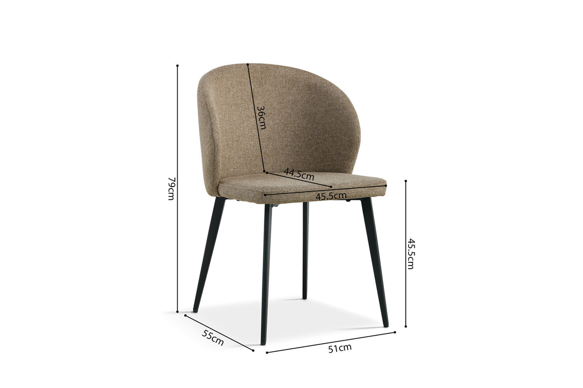 Lot de Chaises Toledo tissu Sable