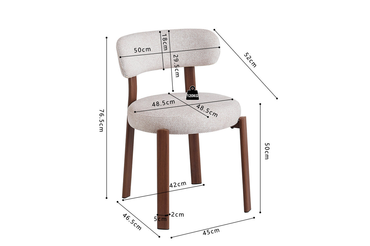 Chaise Julia Noyer - Tissu Fabb Leo 23