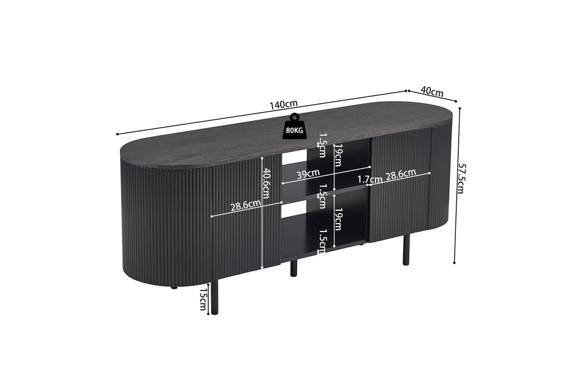 Meuble TV Lagos 140 cm Décor Brun foncé