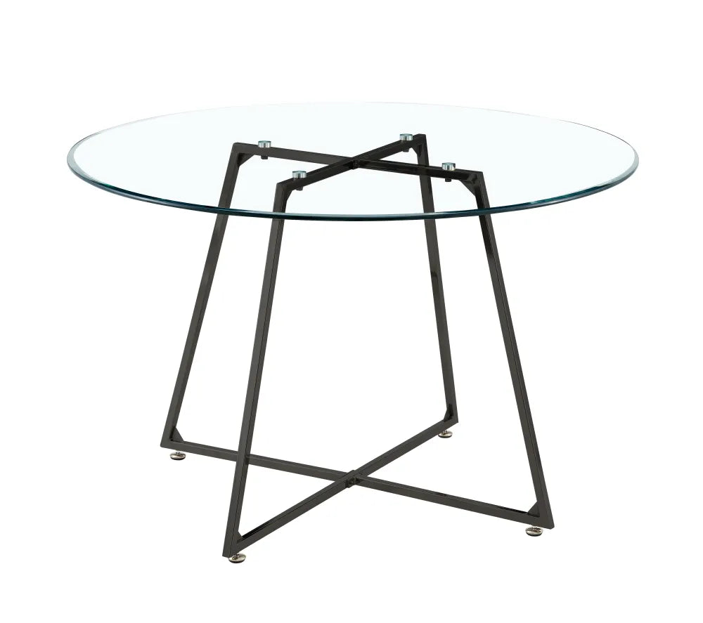 Table à manger Heloïse Noir Verre Transparent