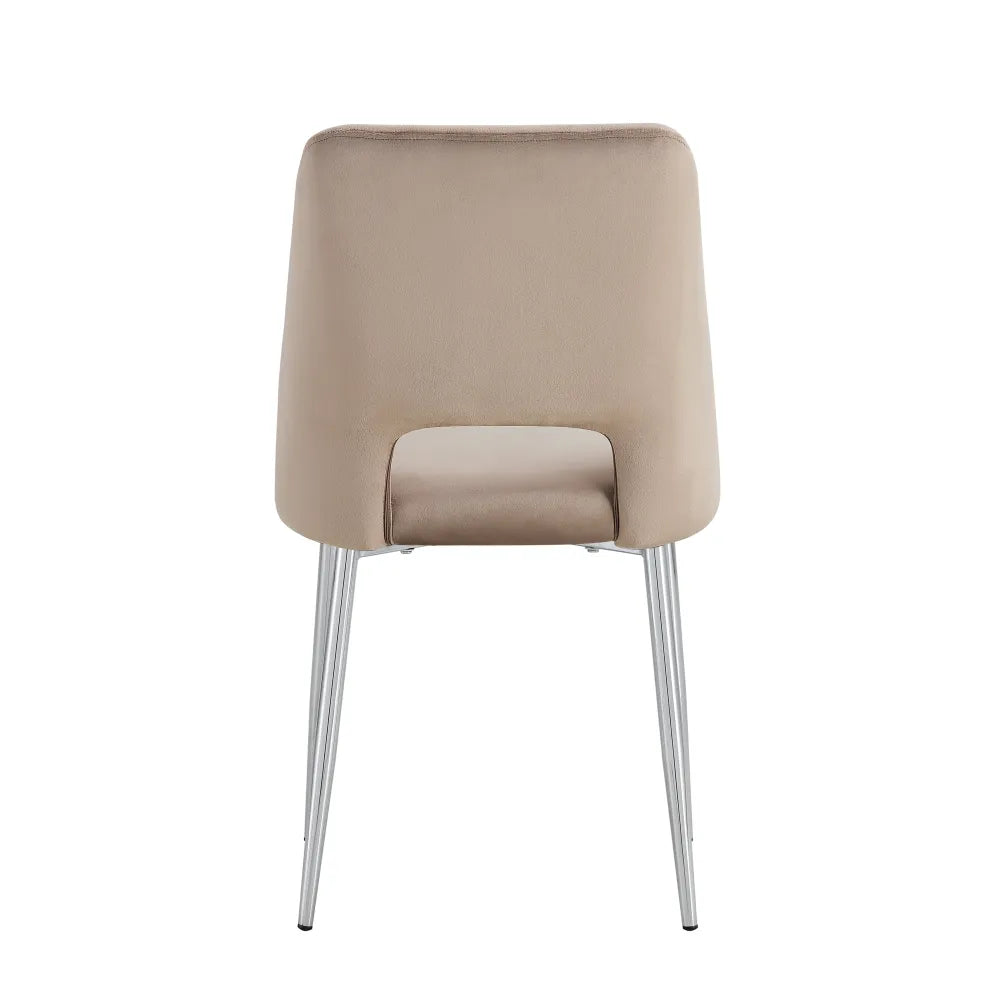 Chaise Ava Argent velours Taupe