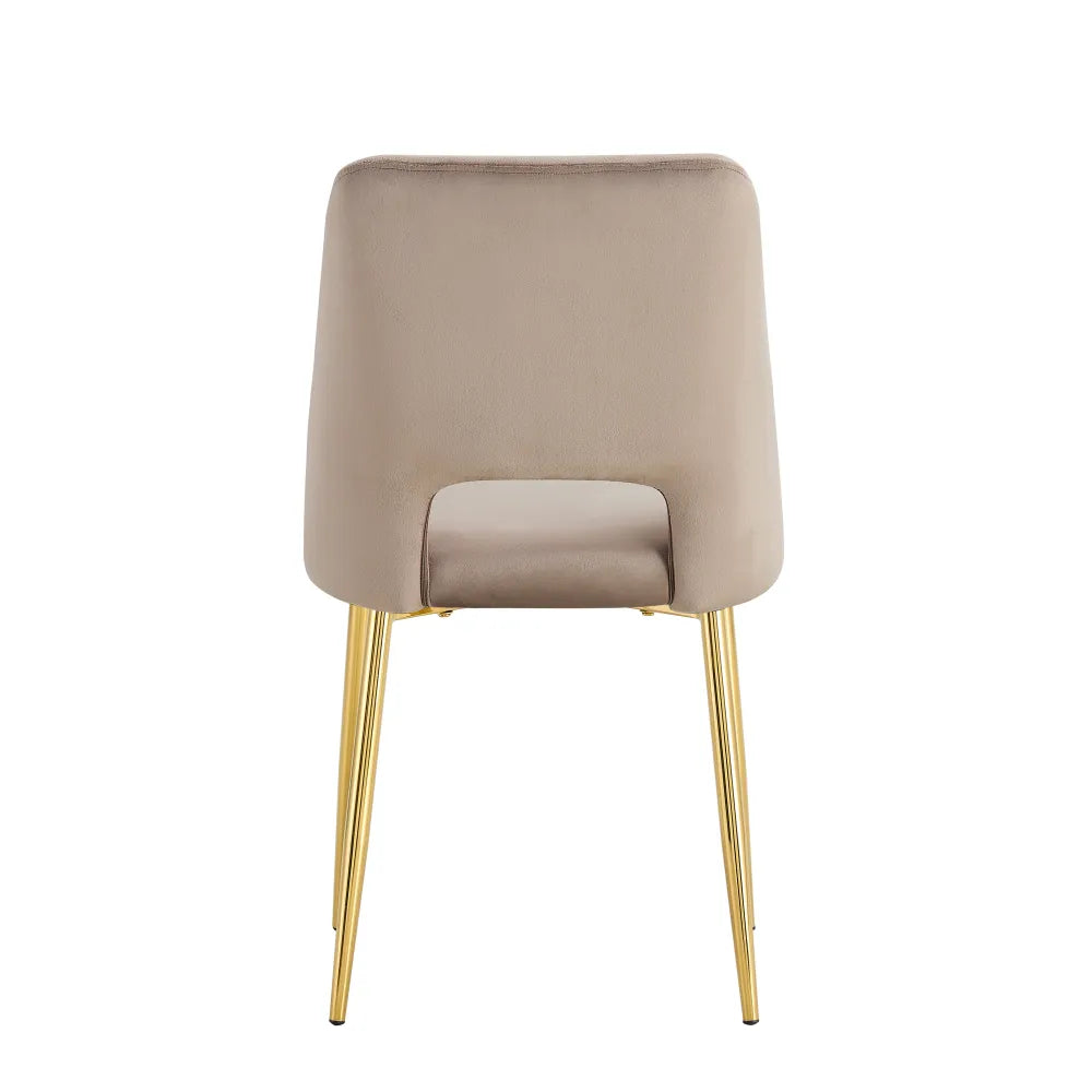 Chaise Ava Or velours Taupe