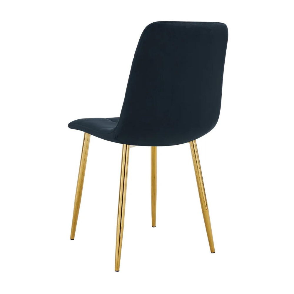 Chaise Elisa Or velours Noir