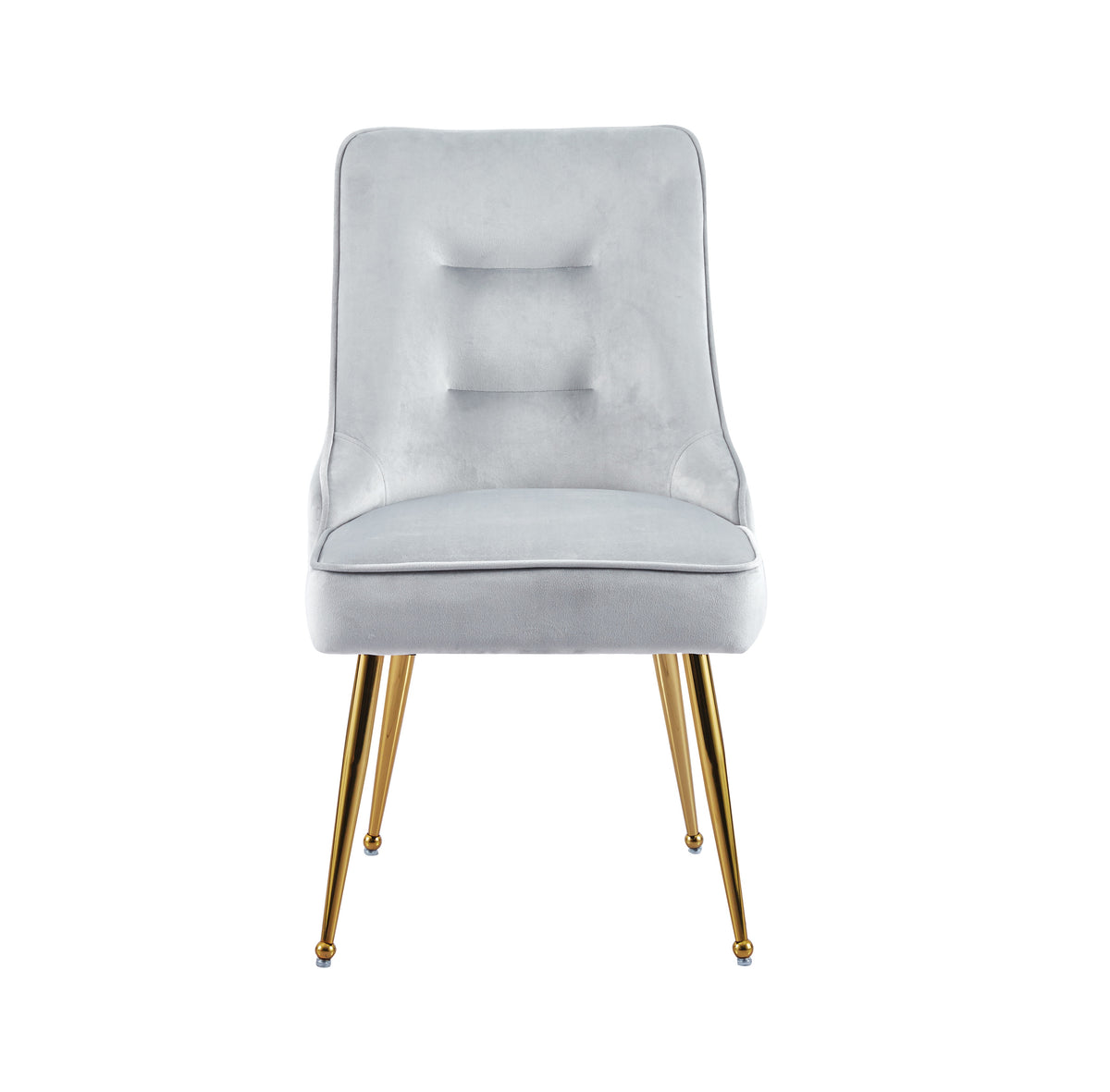 Chaise Zip Or velours gris