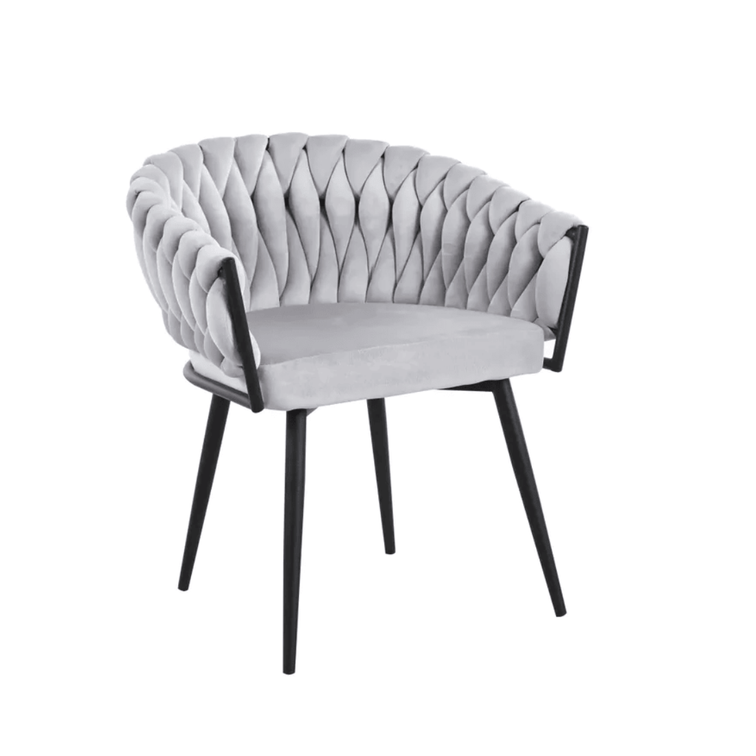 Chaise Tressée -  Velours, Style Fauteuil accoudoirs