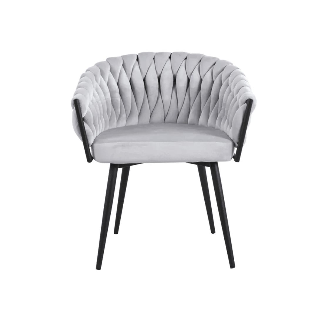 Chaise Tressée -  Velours, Style Fauteuil accoudoirs