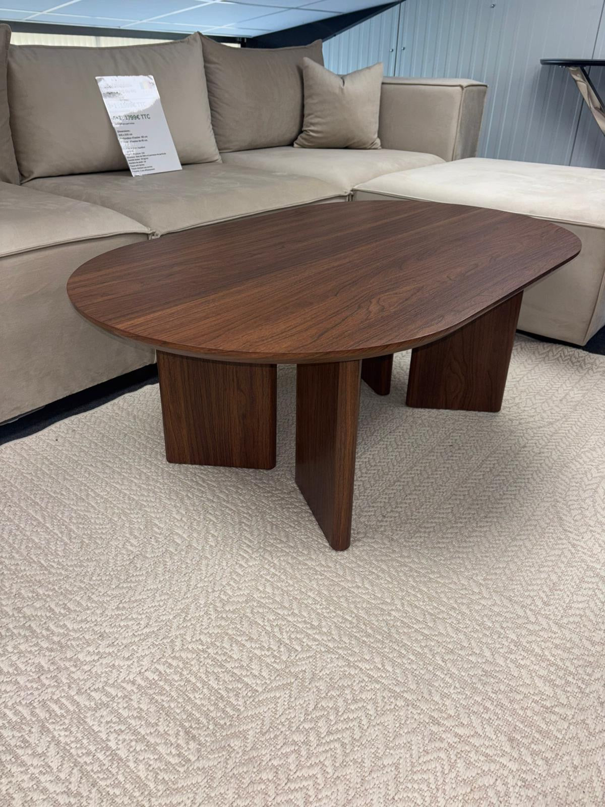 Table basse Numidia effet noyer 120x70x45 cm