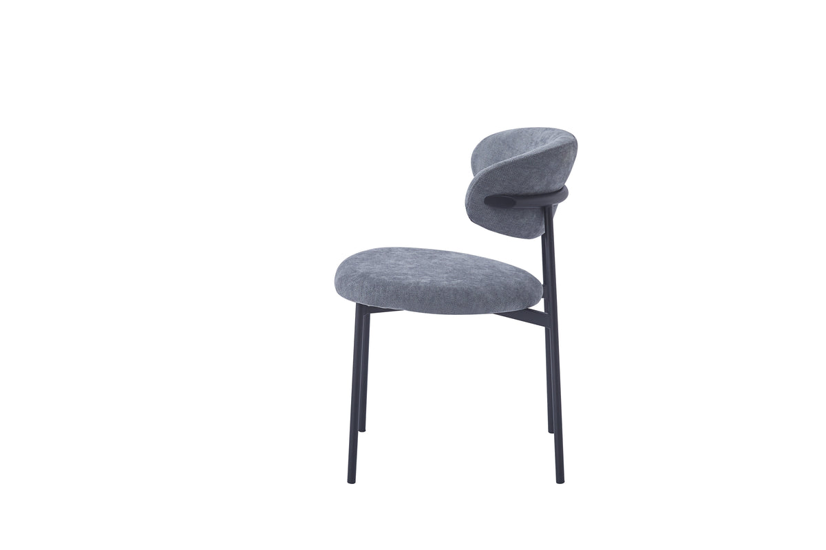 Chaise Lulu - Structure Metal Noir, Style Varna