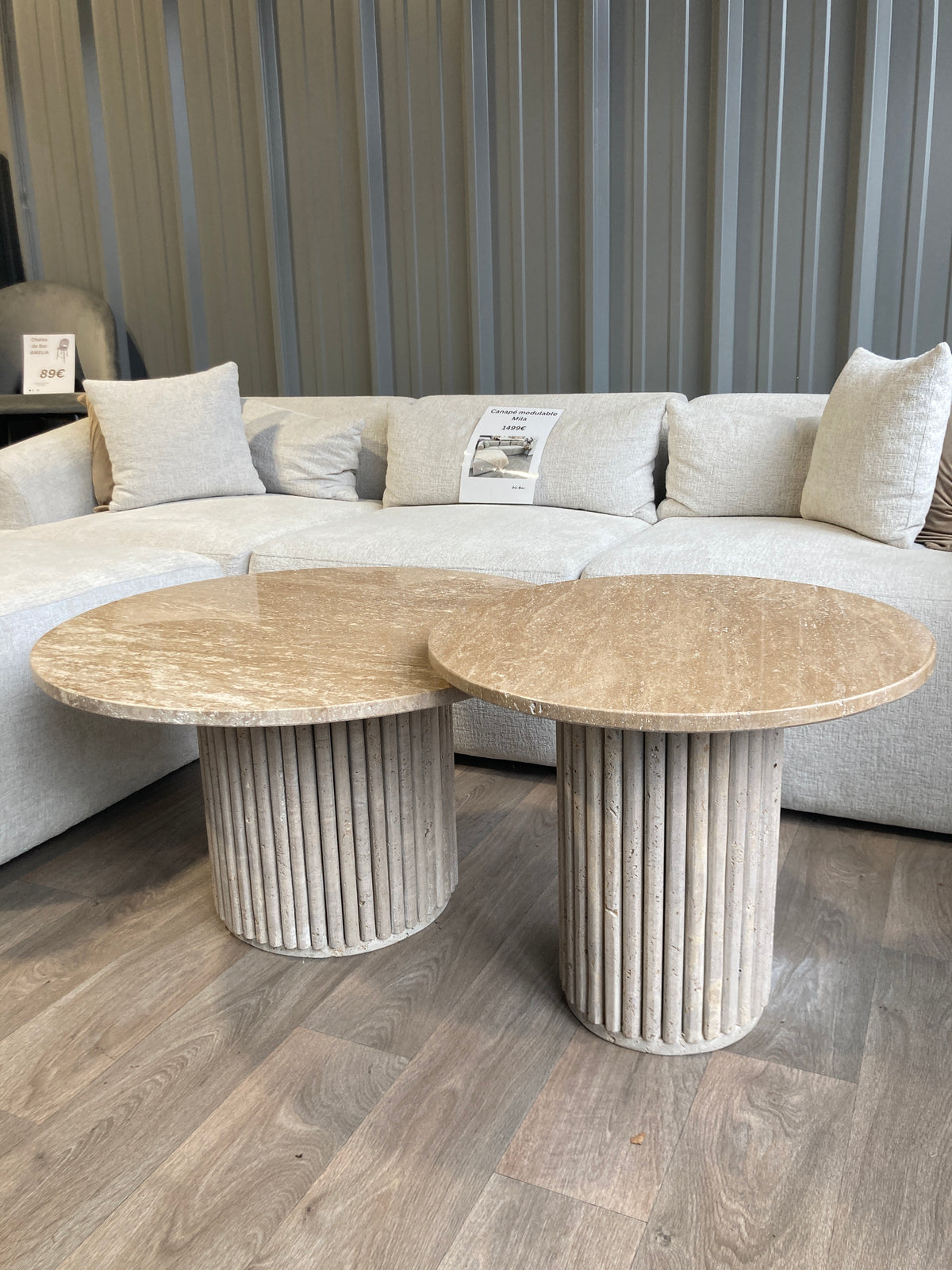 Table basse Travertin Octopus ronde 60cm