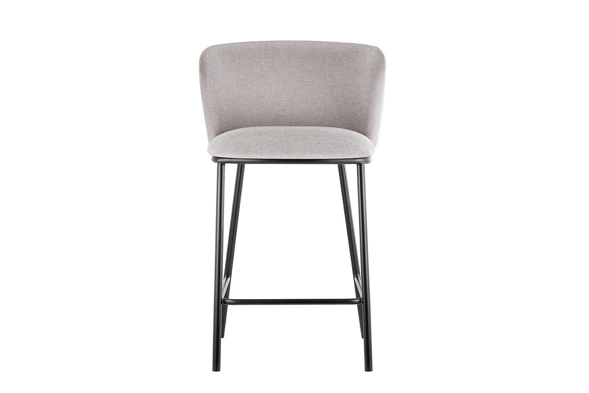 Tabouret de comptoir Arthur Pied Métal noir Tissu