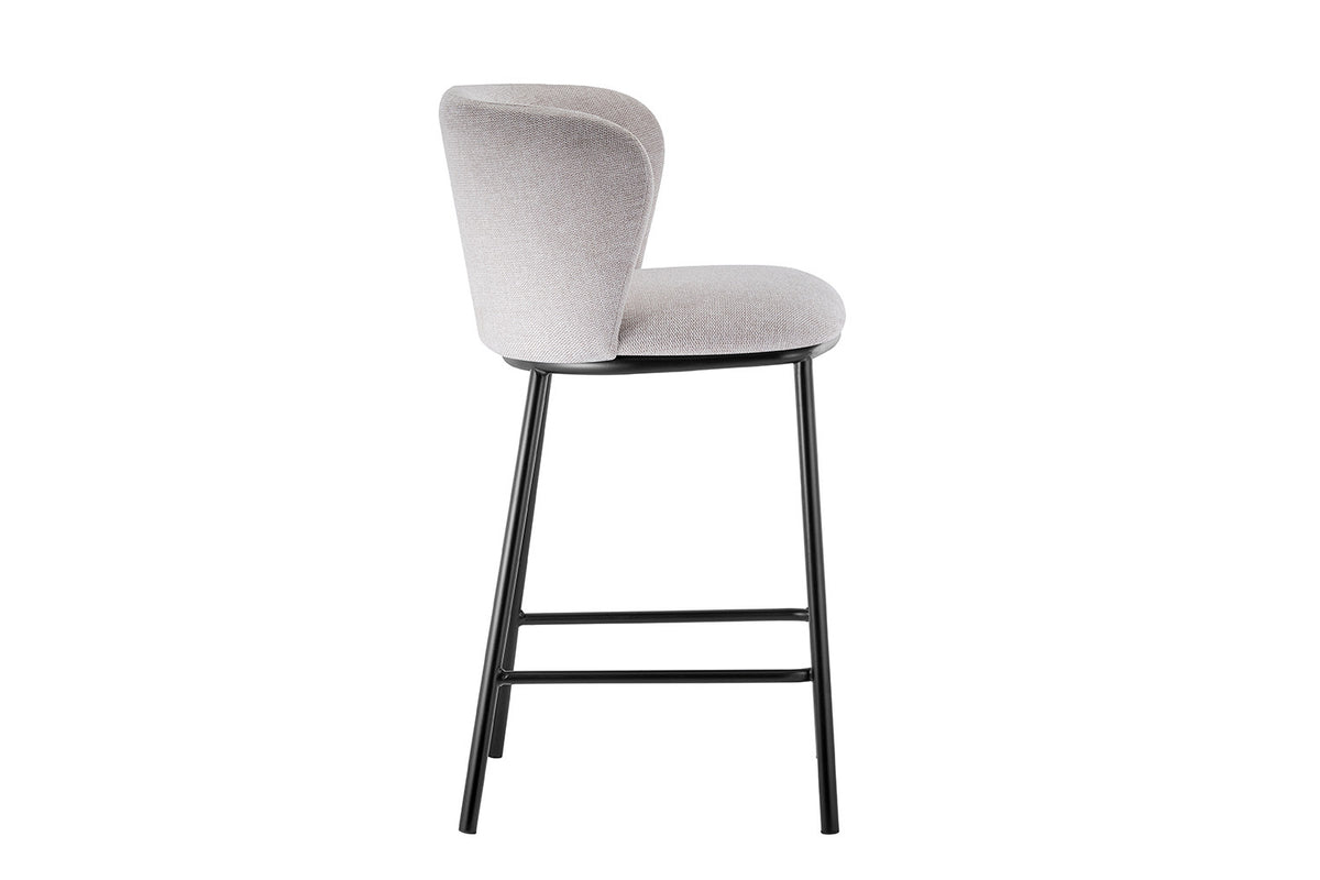 Tabouret de comptoir Arthur Pied Métal noir Tissu