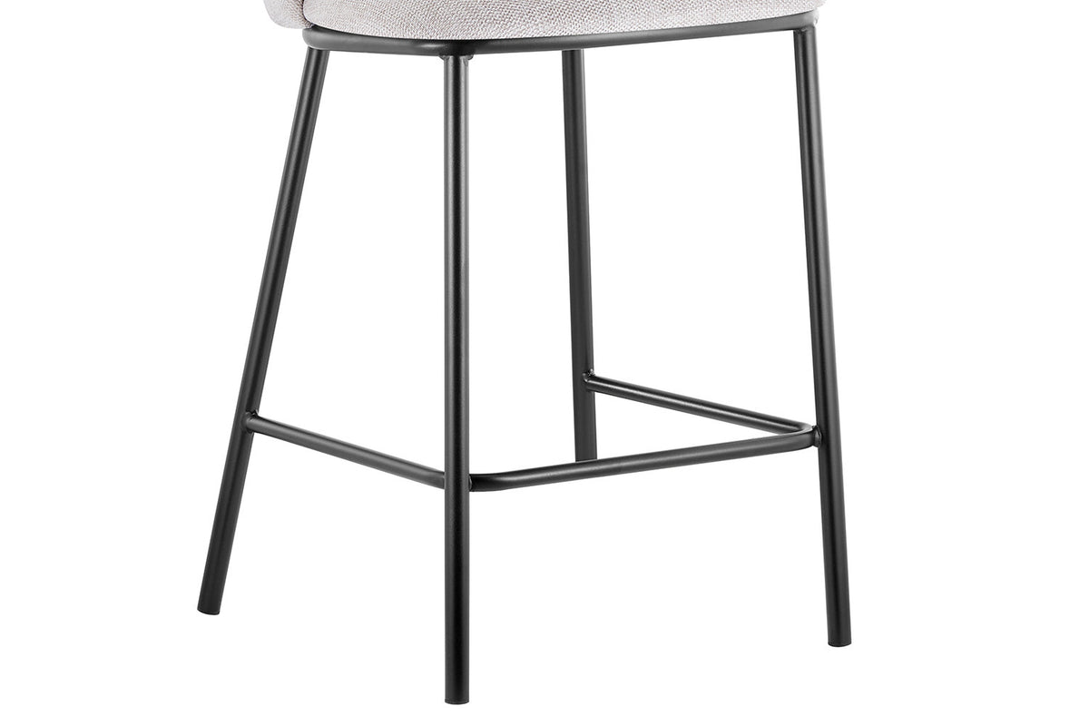 Tabouret de comptoir Arthur Pied Métal noir Tissu