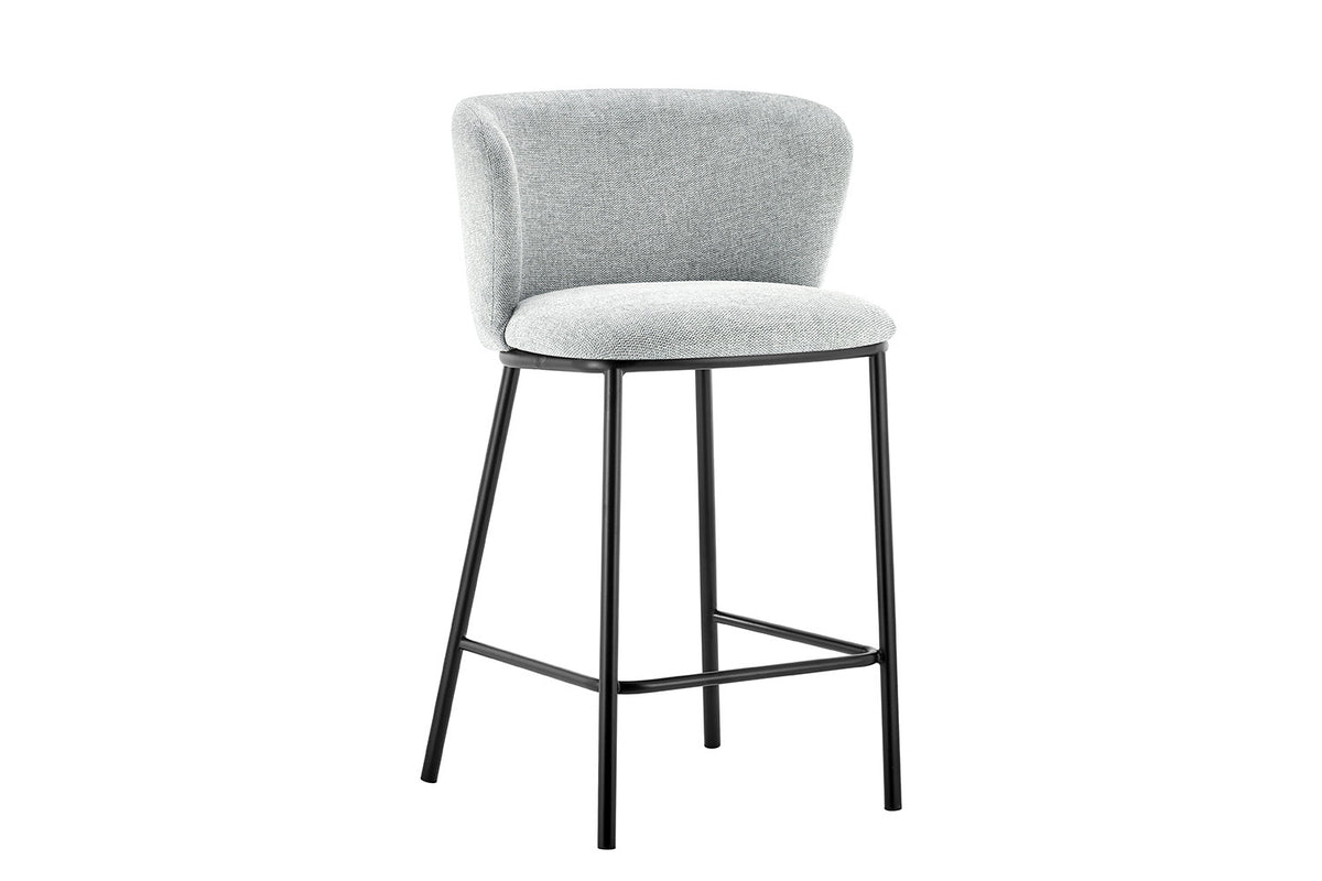 Tabouret de comptoir Arthur Pied Métal noir Tissu