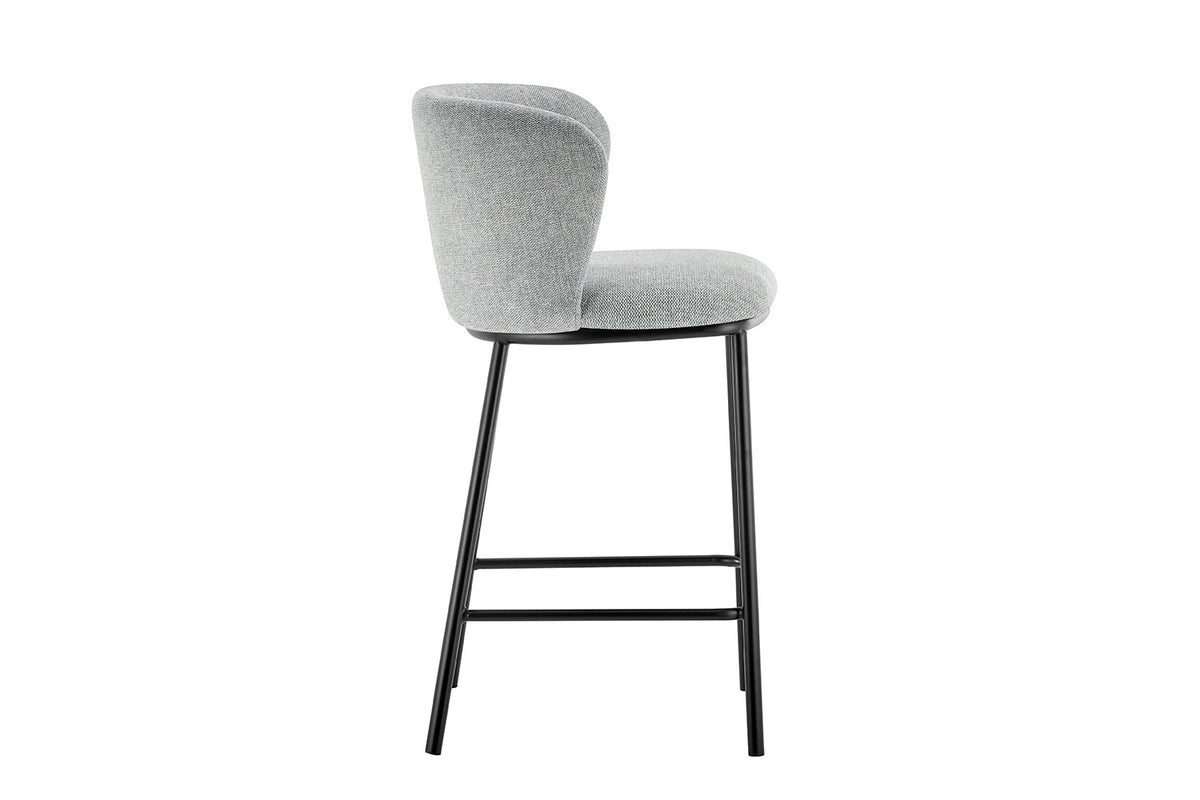 Tabouret de comptoir Arthur Pied Métal noir Tissu