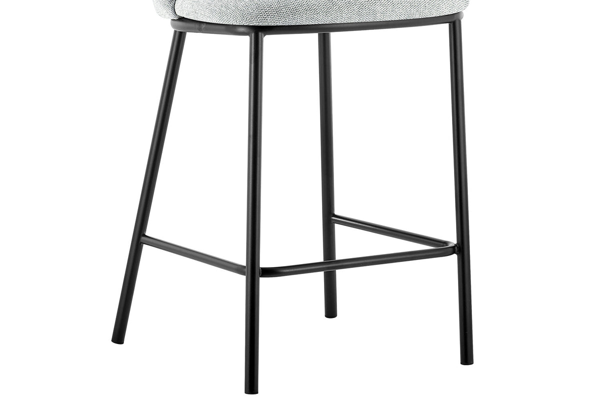 Tabouret de comptoir Arthur Pied Métal noir Tissu