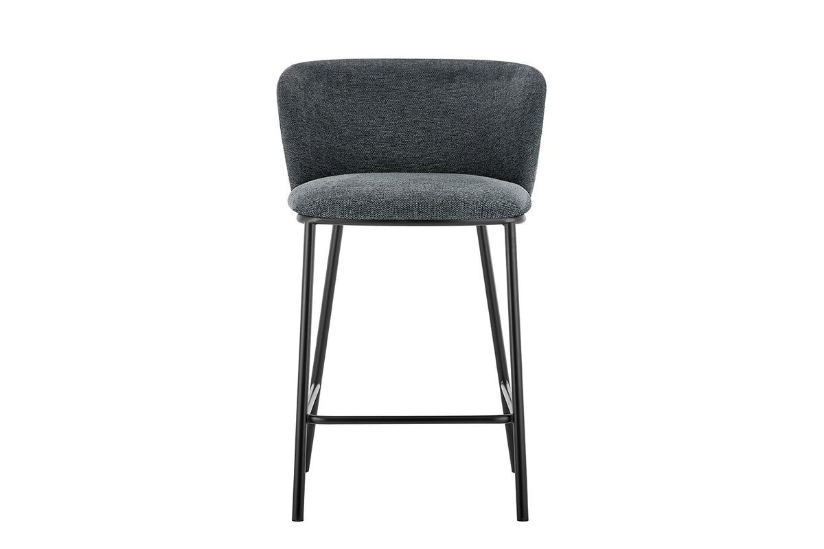 Tabouret de comptoir Arthur Pied Métal noir Tissu