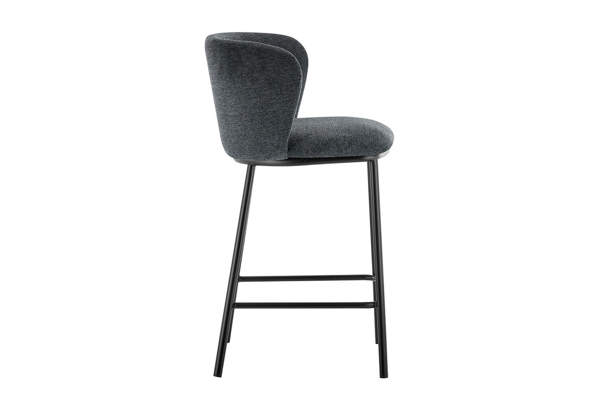 Tabouret de comptoir Arthur Pied Métal noir Tissu