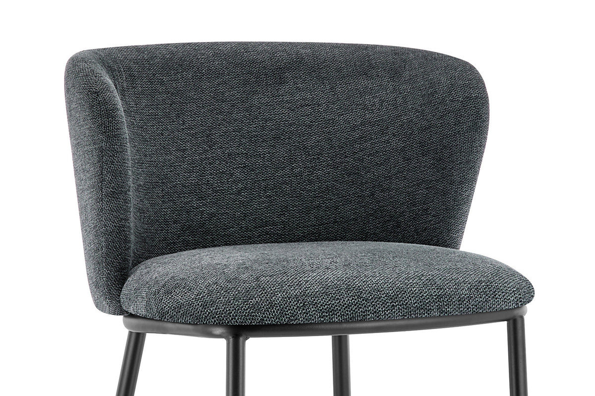 Tabouret de comptoir Arthur Pied Métal noir Tissu
