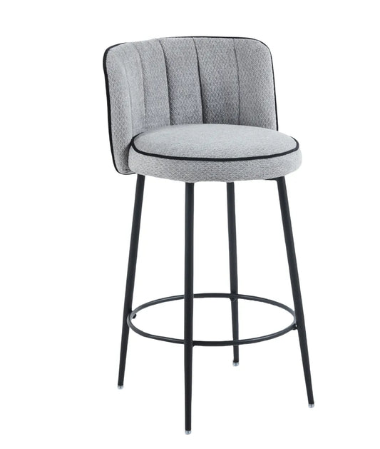 Tabouret de comptoir cathy Pied Métal noir Tissu