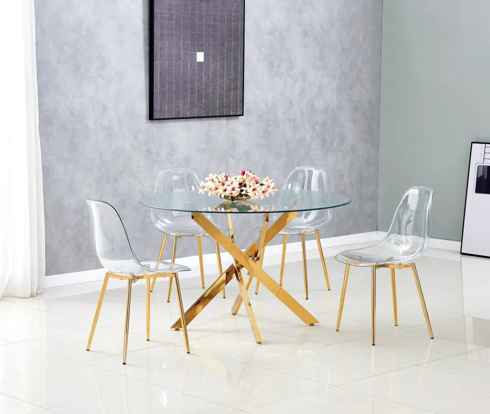 Chaise Maya - Structure Dorée Invisible Style Scandinave