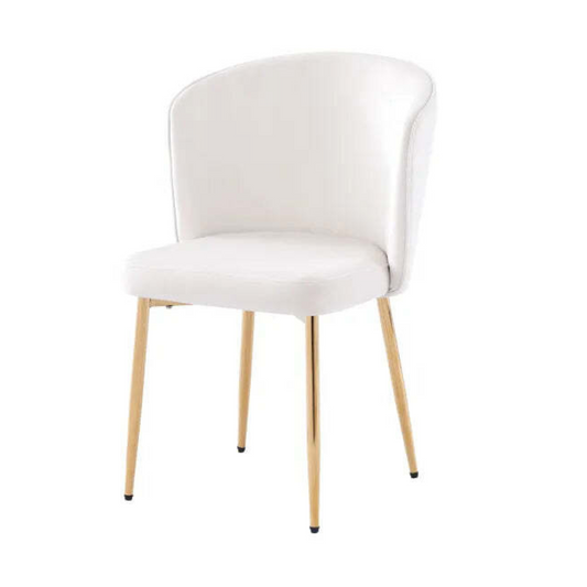 Chaise Diana Or velours Ecru