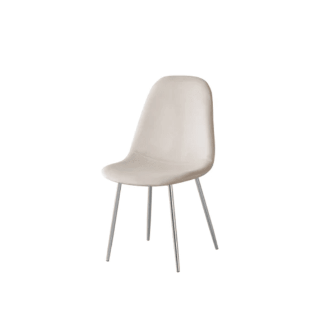 Chaise Maya - Structure Argent Velours Alvéolé Style Scandinave