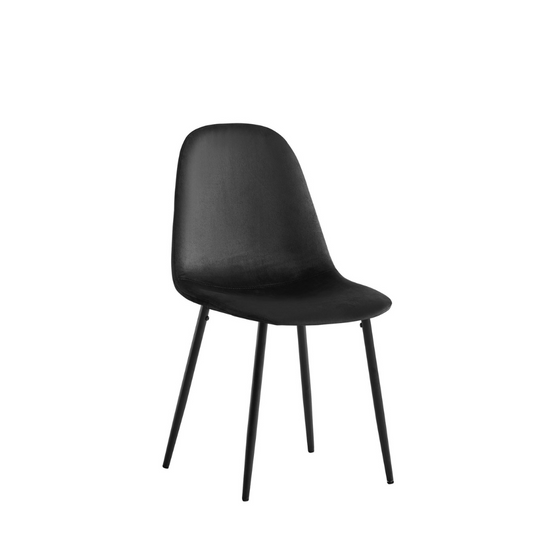 Chaise Maya - Structure Acier Noir velours Style Scandinave