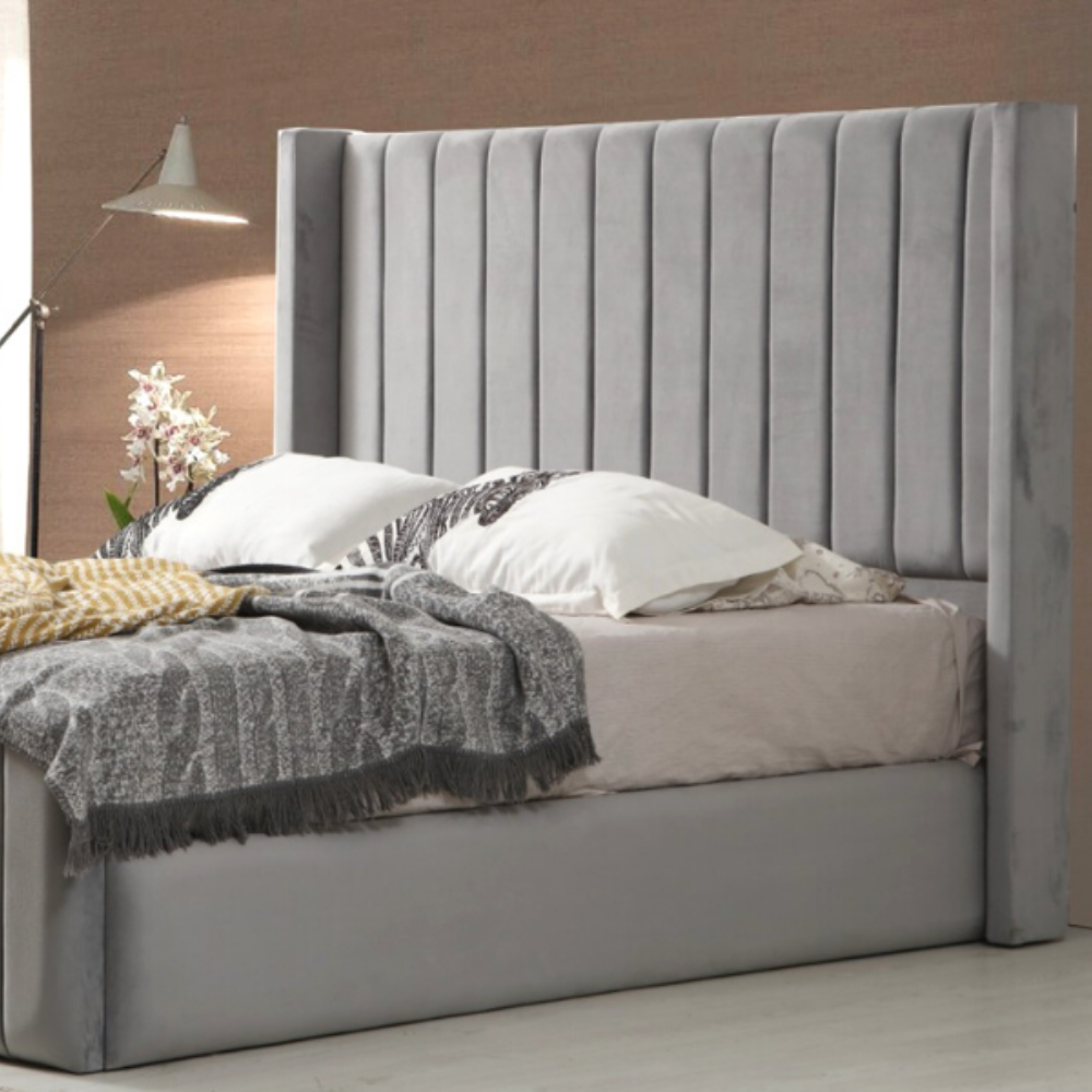 Cadre de lit Tokyo velours Gris