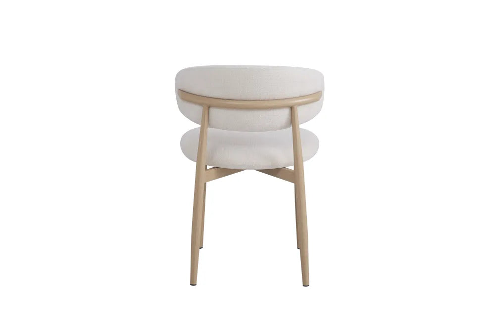 Chaise Lucile pied effet bois grain beige