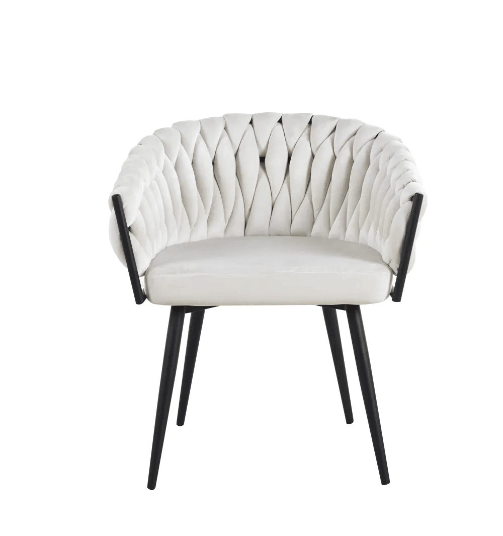 Chaise Tressée -  Velours, Style Fauteuil accoudoirs