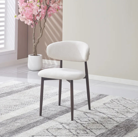 Chaise Lucile pied effet noyer grain beige