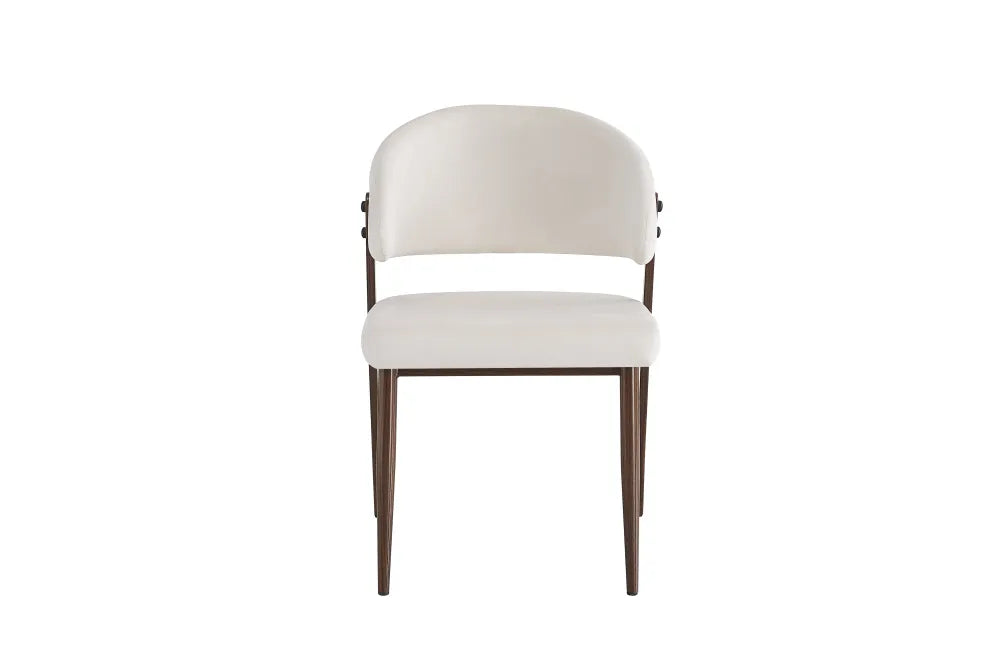 Chaise Lamia pieds noyer velours Beige