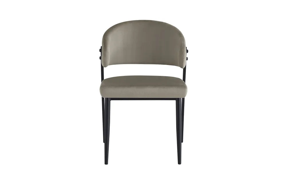 Chaise Lamia pieds noir velours Taupe