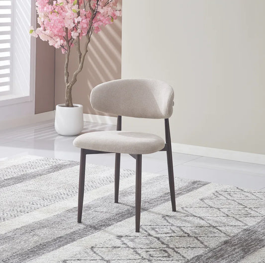 Chaise Lucile pied effet noyer grain moka