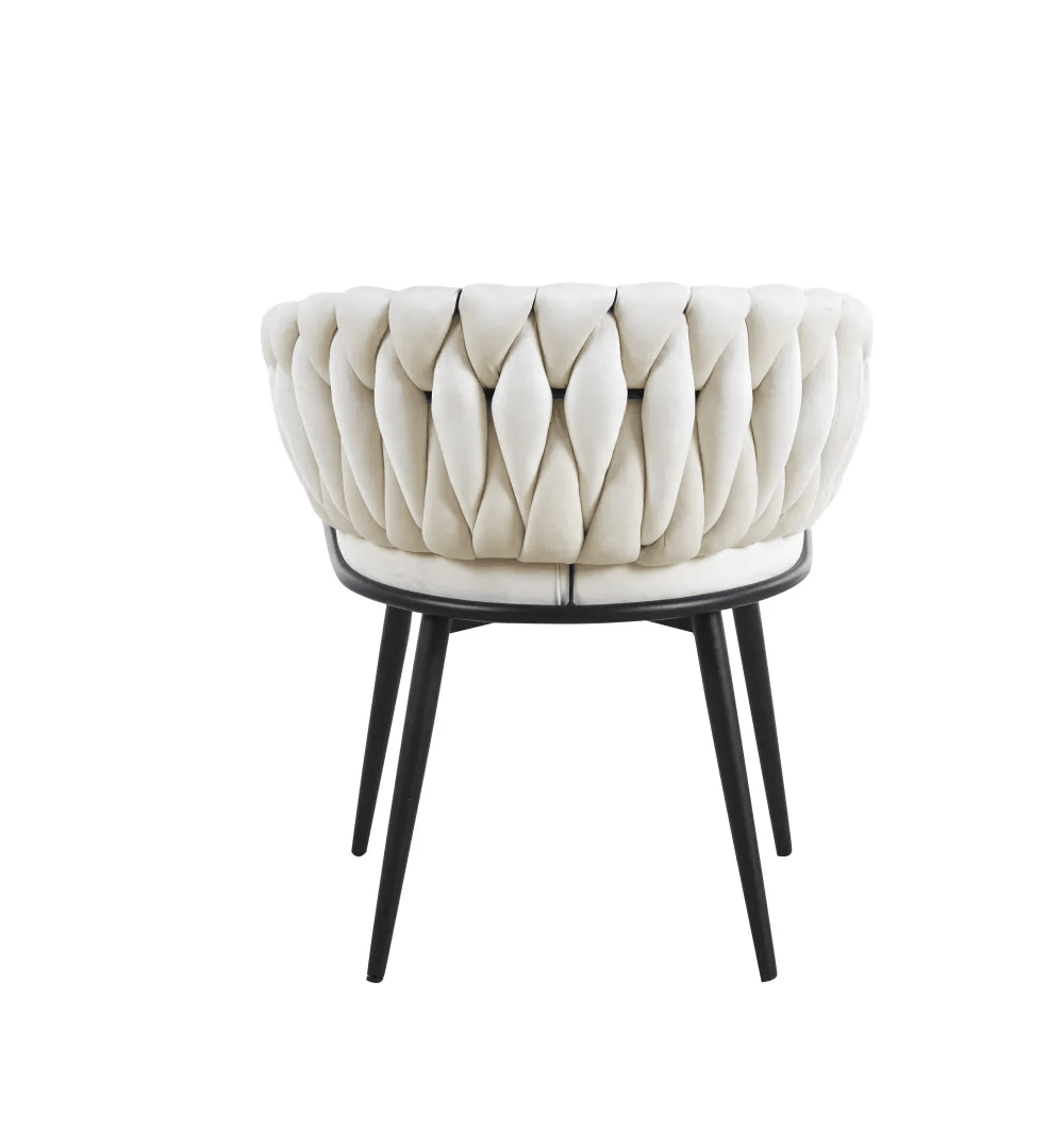 Chaise Tressée -  Velours, Style Fauteuil accoudoirs