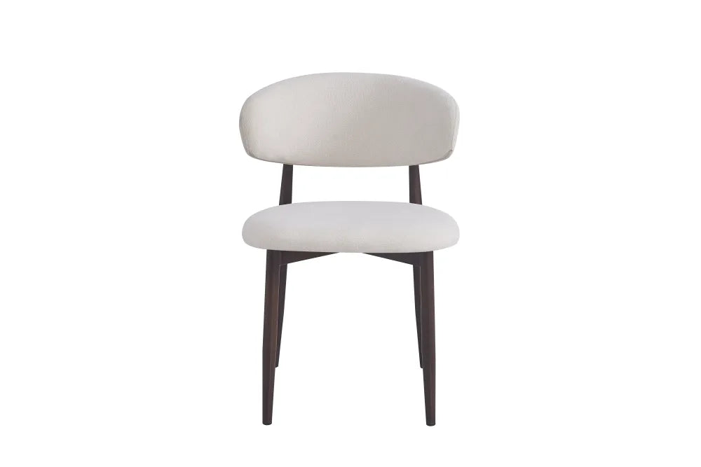 Chaise Lucile pied effet noyer grain beige