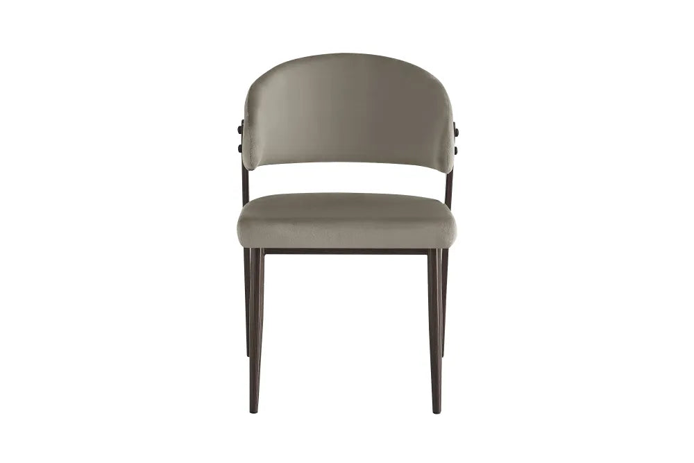 Chaise Lamia pieds noyer velours Taupe