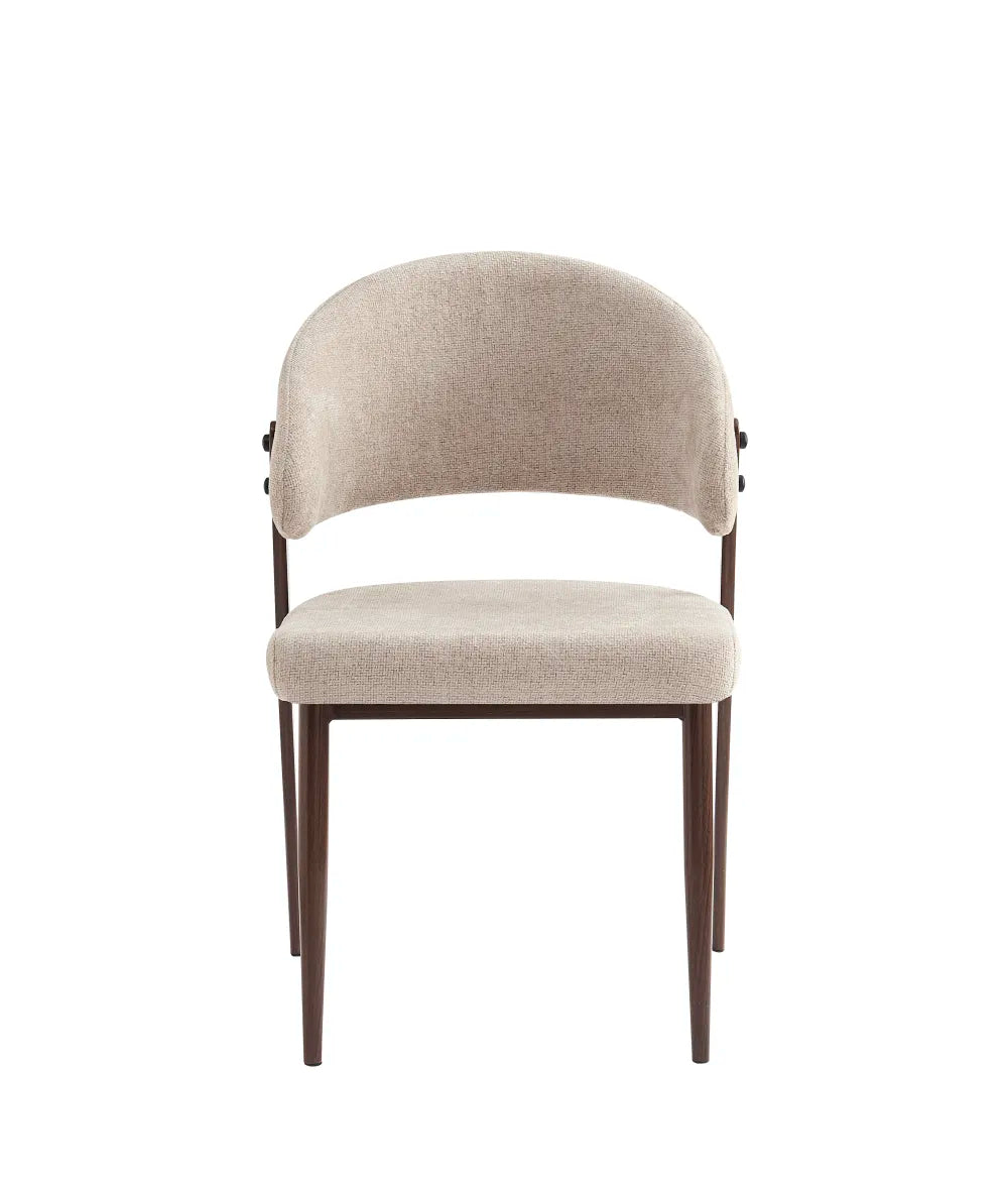 Chaise Lamia pieds noyer velours marron glacé