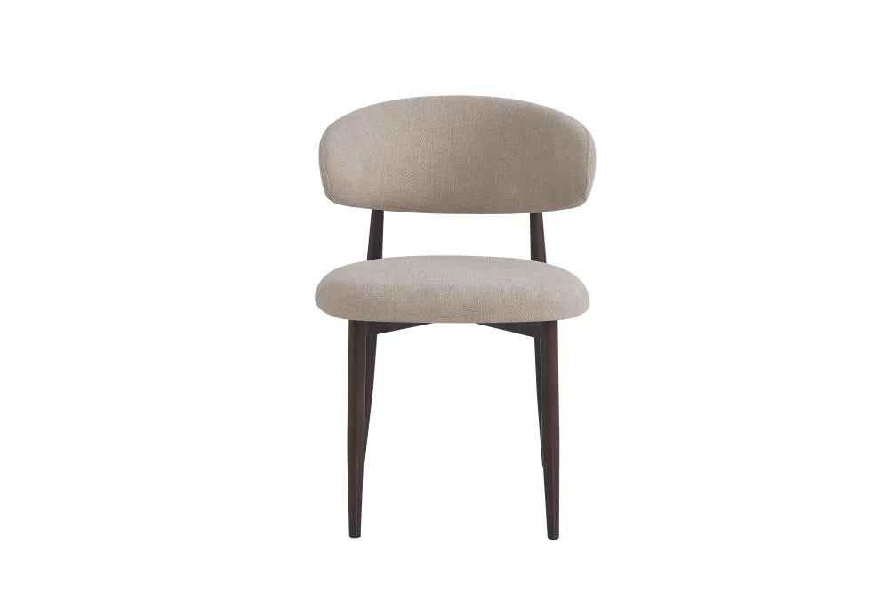 Chaise Lucile pied effet noyer grain moka