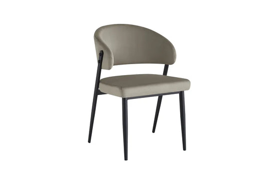 Chaise Lamia pieds noir velours Taupe