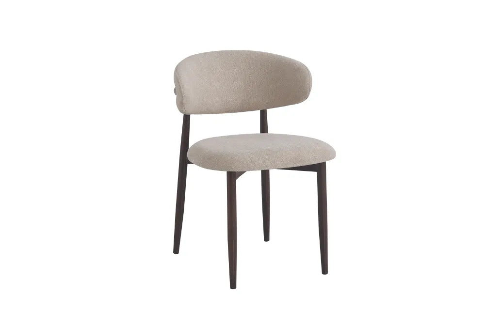 Chaise Lucile pied effet noyer grain moka