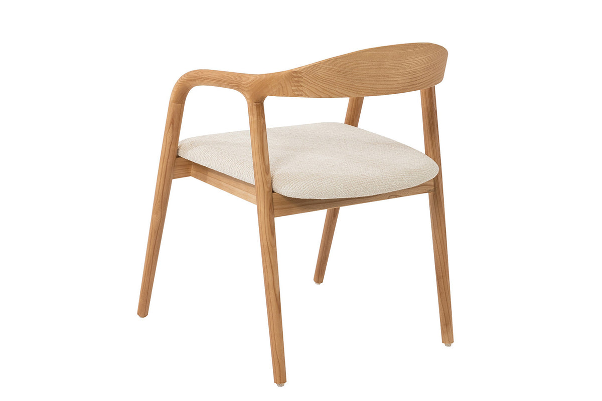 Chaise Claire Frêne Naturel Tissu chenille Beige